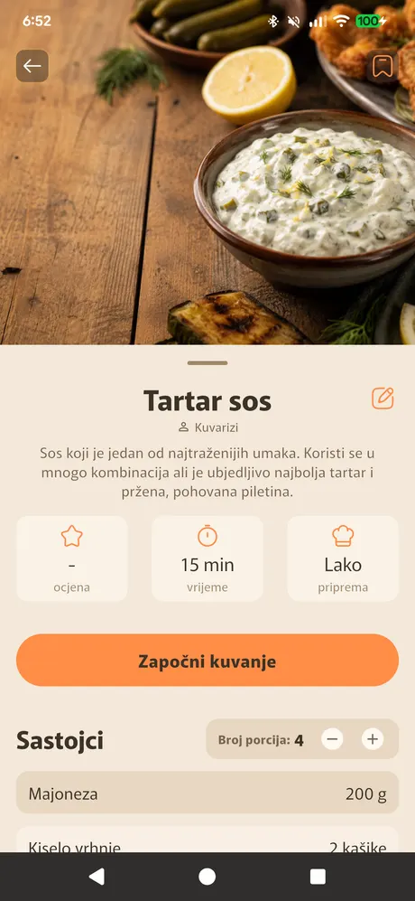 Detalj recepta u Kuvariziju